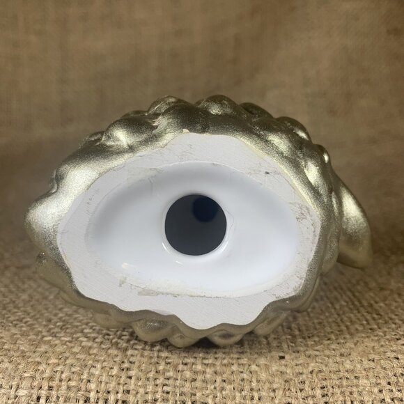 Percher 4.5" Porcelain Bird on Pinecone Abbott China Painted Gold Pinecone - Picture 5 of 6